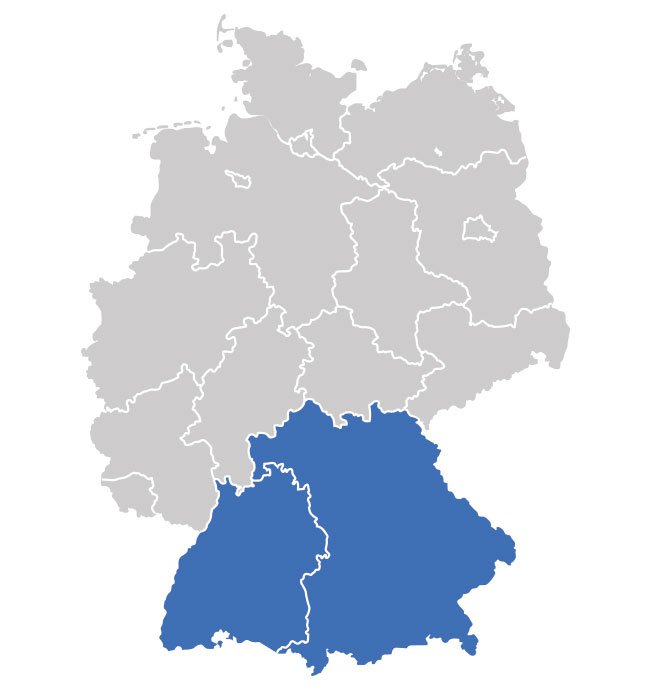 Deutschlandkarte - Süden