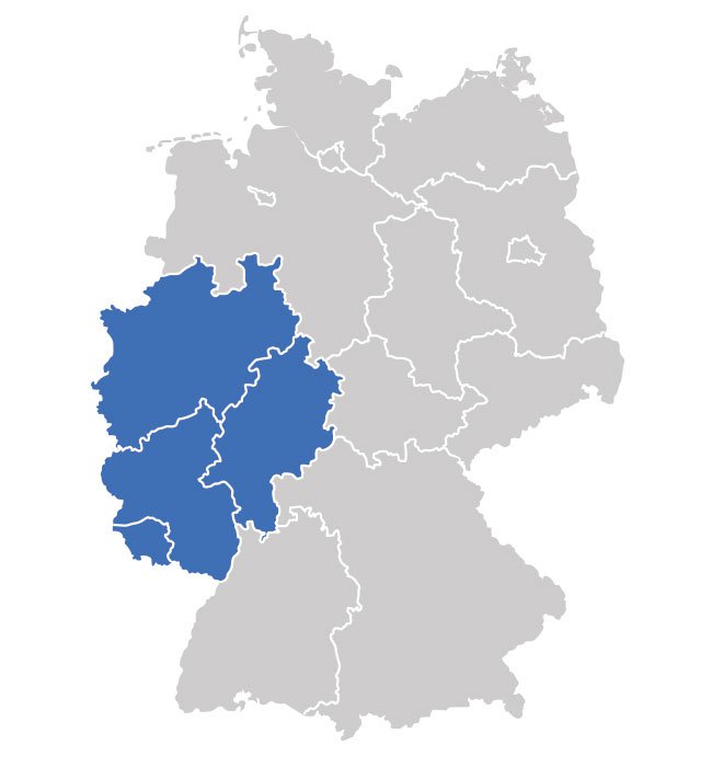 Deutschlandkarte - Westen, Südwest