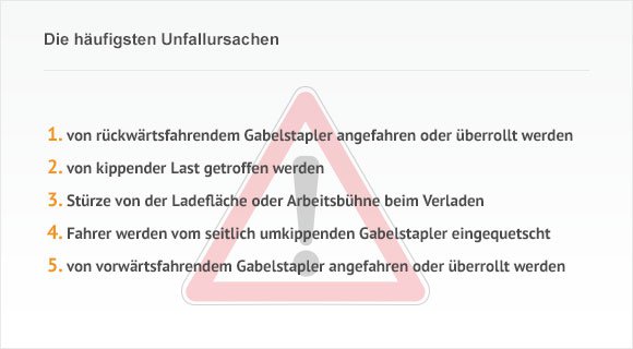 Unfallursachen Gabelstapler